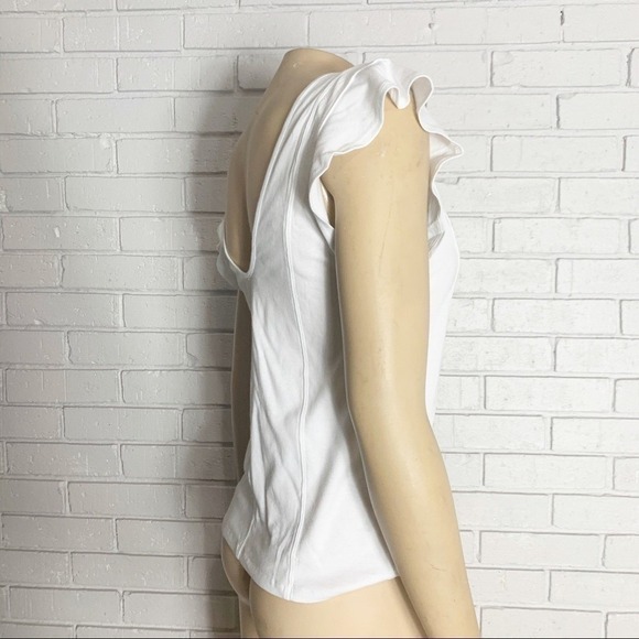 Free People Women's Fleur Ruffled Tank In White - Size Large - Picture 9 of 14